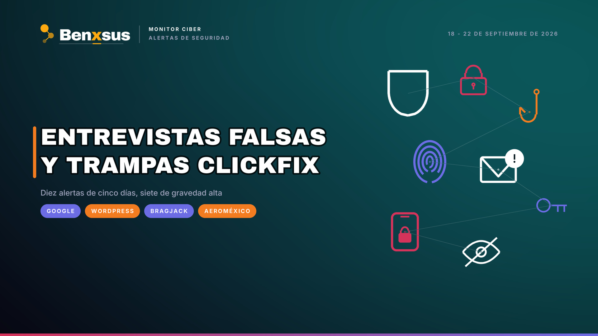 Entrevistas de trabajo falsas, trampas ClickFix y datos de Aeroméxico en Telegram: diez alertas de seguridad